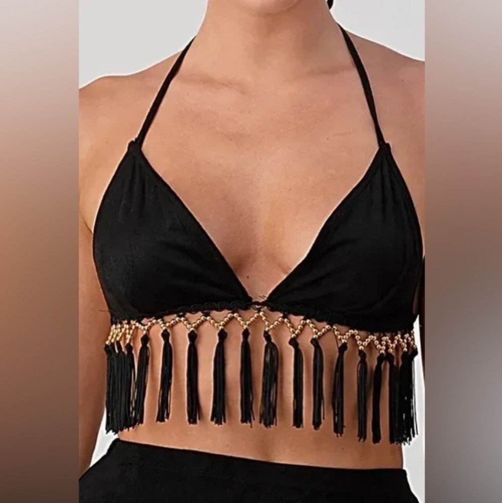 Suede Top with Fringe